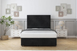 "Comfort Denver Black Naples Ottoman Bed With Mattress With 26"" Strutted Headboard 5' King"