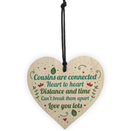 Red Ocean Birthday Christmas Gift For Cousin Wooden Heart Family Friendship Keepsake Plaque - thumbnail 5
