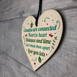 Red Ocean Birthday Christmas Gift For Cousin Wooden Heart Family Friendship Keepsake Plaque - thumbnail 7