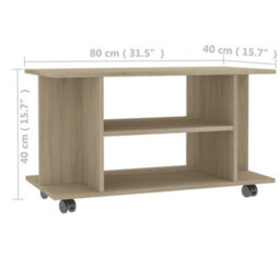 Berkfield Tv Cabinet With Castors Sonoma Oak 80X40X40 Cm Engineered Wood - thumbnail 6