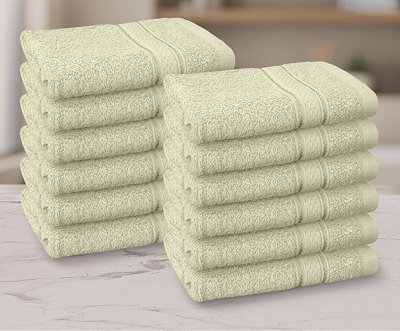 Casabella 12 Pack Flannel Face Cloth - 100% Cotton Face Towels Soft & Absorbent Super Quality Washcloths - image 1