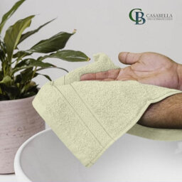 Casabella 12 Pack Flannel Face Cloth - 100% Cotton Face Towels Soft & Absorbent Super Quality Washcloths - thumbnail 2