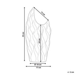 Beliani Silver Honeycomb Stoneware Vase W17 X D10 X H35Cm Decorative Accent - thumbnail 3