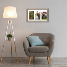 AK Frames 40X20Cm Aluminum Modern Multi Photo Frame With White Mount - Holds 3 Apertures (3X) 6X4 Photos - thumbnail 3