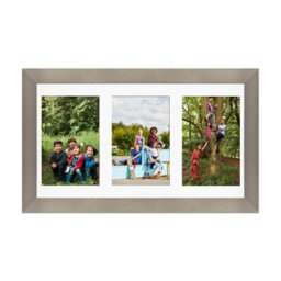 AK Frames 40X20Cm Aluminum Modern Multi Photo Frame With White Mount - Holds 3 Apertures (3X) 6X4 Photos - thumbnail 1