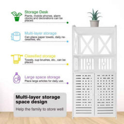 Bathroom Floor Cabinet,waterproof Freestanding Bathroom Storage Unit Multi-Purpose - thumbnail 2