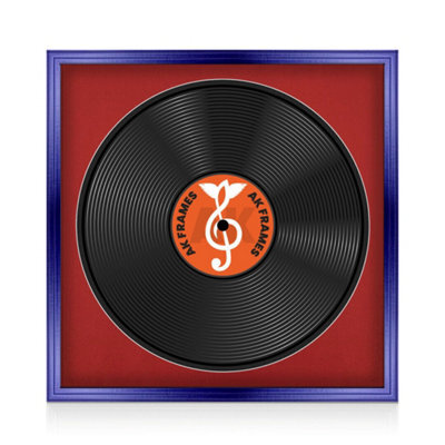 "16X16"" Purple Classic Vinyl Record Frame With Crimson Mount For 12 Inch Lp Disc - Ak Frames" - image 1