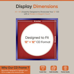 "16X16"" Purple Classic Vinyl Record Frame With Crimson Mount For 12 Inch Lp Disc - Ak Frames" - thumbnail 2