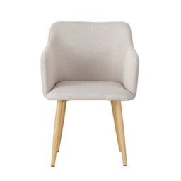 Mof Classic Fabric Tub Chair Wing Back Armchair Sofa Vanity Bedroom Dressing Chair K5 (Beige) - thumbnail 2