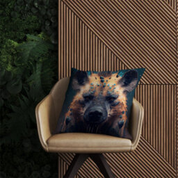 Warren Reed Designer Hyena Face Splashart Dark Background Outdoor Cushion 45Cm X 45Cm - thumbnail 2