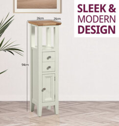 Hallowood Furniture Clifton Oak Painted Open Top Tower Cabinet - thumbnail 3