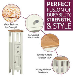 Hallowood Furniture Clifton Oak Painted Open Top Tower Cabinet - thumbnail 2