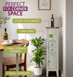 Hallowood Furniture Clifton Oak Painted Open Top Tower Cabinet - thumbnail 5