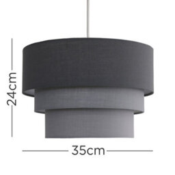 Valuelights Aztec 3 Tier Charcoal Fabric Ceiling Light Shade (D)30Cm - thumbnail 9
