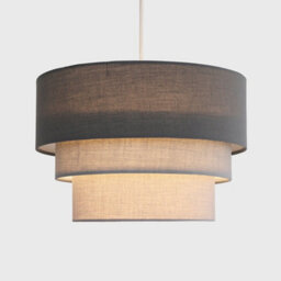 Valuelights Aztec 3 Tier Charcoal Fabric Ceiling Light Shade (D)30Cm - thumbnail 4