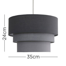 Valuelights Aztec 3 Tier Charcoal Fabric Ceiling Light Shade (D)30Cm - thumbnail 6