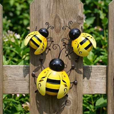 Garden Greatness Trio Decorative Metal Garden Bees - image 1