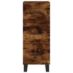 Berkfield Elegant Highboard Smoked Oak 34.5X34X180 Cm Engineered Wood - thumbnail 6