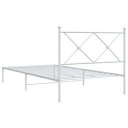 Berkfield Metal Bed Frame Without Mattress With Headboard White 100X190Cm - thumbnail 6