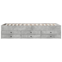 Berkfield Daybed With Drawers Without Mattress Concrete Grey 75X190 Cm Small Single - thumbnail 4