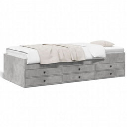 Berkfield Daybed With Drawers Without Mattress Concrete Grey 75X190 Cm Small Single - thumbnail 2