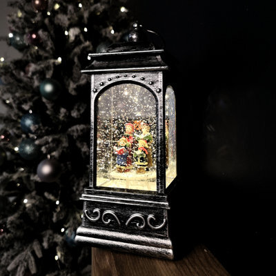 Samuel Alexander 21Cm Dual Powered Light Up Lantern Christmas Water Spinner With Carol Scene - image 1