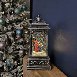 Samuel Alexander 21Cm Dual Powered Light Up Lantern Christmas Water Spinner With Carol Scene - thumbnail 2
