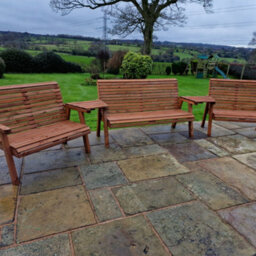 Churnet Valley Garden Furniture Ltd Valley 7 Seat Set 1X3B 2 X 2B Angled Tray - thumbnail 3