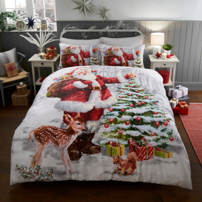 Smart Living Luxury Father Christmas Reversible Duvet Cover With Pillowcases - image 1