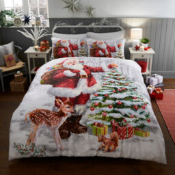 Smart Living Luxury Father Christmas Reversible Duvet Cover With Pillowcases - thumbnail 1