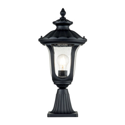 Luminosa Lighting Elstead Chicago Outdoor Pedestal Light Textured Black, Ip44