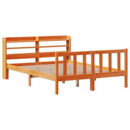 Berkfield Bed Frame With Headboard Without Mattress Wax Brown 160X200 Cm - thumbnail 3