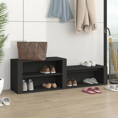 Berkfield Shoe Cabinet Black 150X35X45 Cm Engineered Wood - image 1