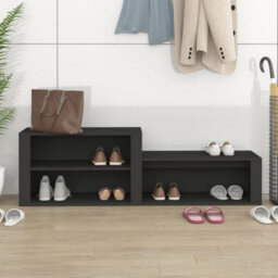 Berkfield Shoe Cabinet Black 150X35X45 Cm Engineered Wood - thumbnail 3