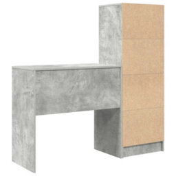 Berkfield Desk With Storage Concrete Grey Engineered Wood - thumbnail 8