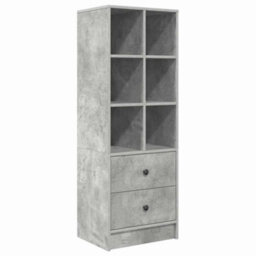Berkfield Desk With Storage Concrete Grey Engineered Wood - thumbnail 5