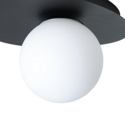 Eglo Castrovido Matte Glass & Steel Modern Bathroom Wall Light, Black - thumbnail 3