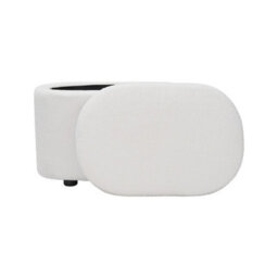 Living And Home Modern White Teddy Fleece Storage Ottoman With Plastic Legs, 60Cm W X 40Cm D X 45Cm H - thumbnail 5