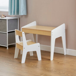 Liberty House Toys Kid's White And Pine Desk And Chair Set - thumbnail 2