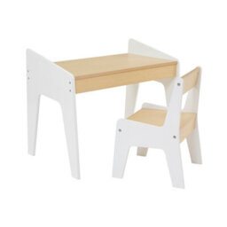 Liberty House Toys Kid's White And Pine Desk And Chair Set - thumbnail 3