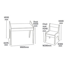 Liberty House Toys Kid's White And Pine Desk And Chair Set - thumbnail 6
