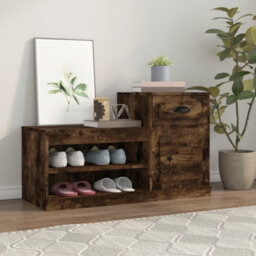 Walplus Shoe Cabinet Smoked Oak 100X42X60 Cm Engineered Wood - thumbnail 1