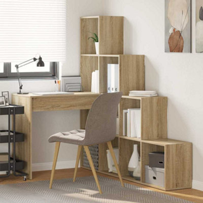 Berkfield Corner Desk Sonoma Oak 101.5 X 149.5 X 149.5 Cm Engineered Wood - image 1