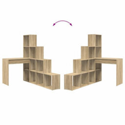 Berkfield Corner Desk Sonoma Oak 101.5 X 149.5 X 149.5 Cm Engineered Wood - thumbnail 9