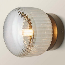 Valuelights Calpe Pair Of Matte Black Flush Wall Lights With Ribbed Smoked Shade - thumbnail 3