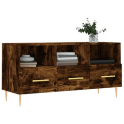 Berkfield Tv Cabinet Smoked Oak 102X36X50 Cm Engineered Wood - thumbnail 3