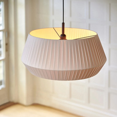 Nordlux Dicte Textile Pendant Light Hand Pleated Brown,mains - image 1