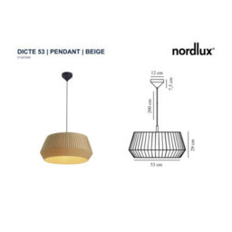 Nordlux Dicte Textile Pendant Light Hand Pleated Brown,mains - thumbnail 6