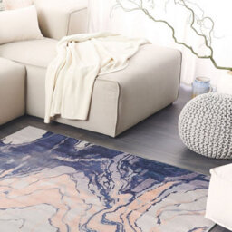 Beliani Abstract Beige Blue Area Rug 160 X 230 Cm Non-Slip - thumbnail 2