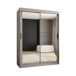 Arte Sleek Cashmere Rubino T3 Sliding Door Wardrobe 150Cm - Mirrored Doors With Versatile Storage Layout - thumbnail 3